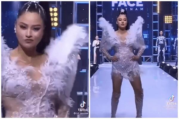 Nam Trung cho Vũ Thu Phương nhập thị phạm màn catwalk mổ cò-6