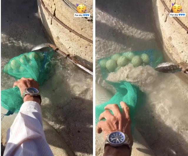 Cụ ông chôn bịch trứng dưới cát bên suối, netizen thắc mắc để làm gì?-2