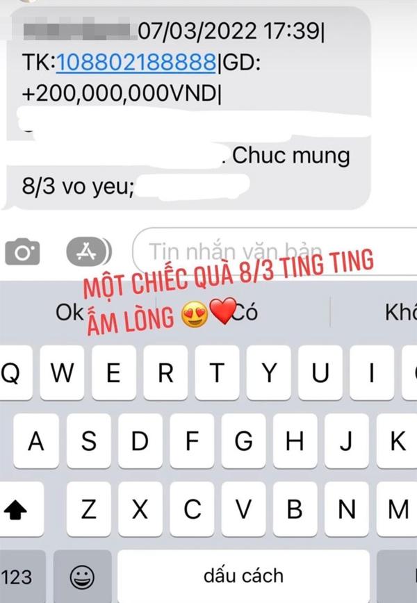 Cô dâu 200 cây vàng khoe chồng tặng tiền 8/3, nhìn tài khoản choáng-2