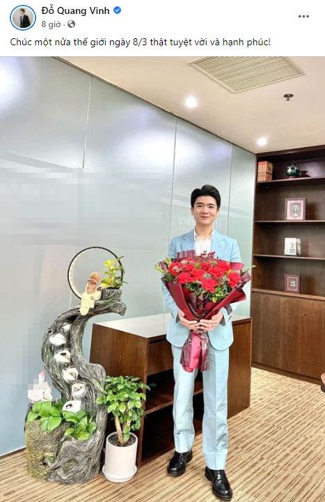 Con trai bầu Hiển ôm bó hoa lớn ngày 8/3, tò mò người nhận quà-1