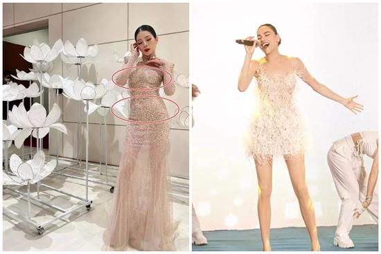 Cùng diện váy xuyên thấu, Lệ Quyên lộ nội y - Hà Hồ sexy tột bậc