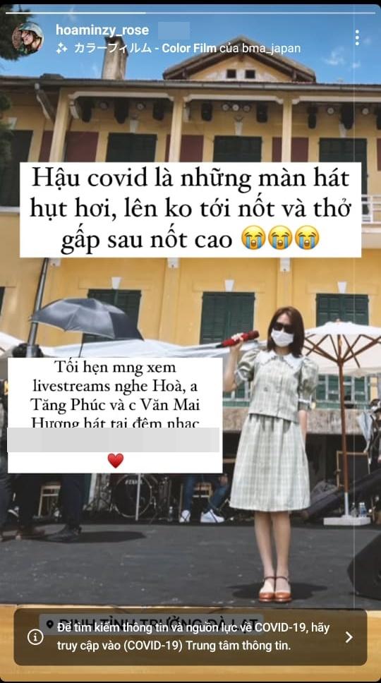 Giọng hát Hòa Minzy bị hậu COVID-19 oánh cho te tua-2