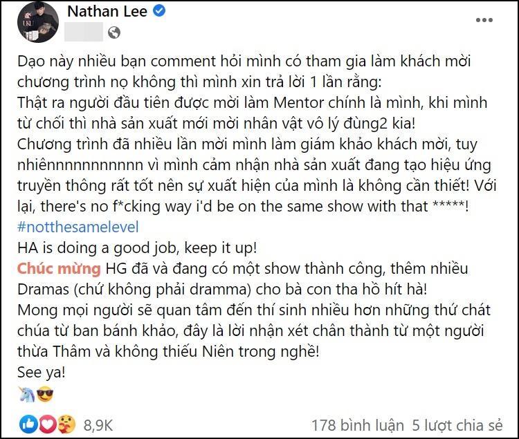 Nathan Lee hé lộ góc khuất show Hương Giang, mỉa mai Xuân Lan?-2