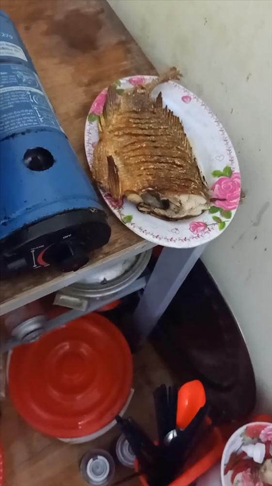 Gái đảm ngớ người khi rán cá ngon thế mà có thứ lại tức tưởi ra đi-1