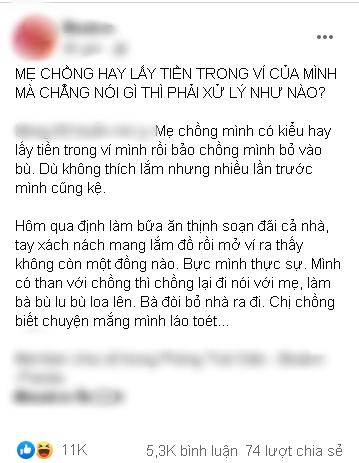 Mẹ chồng trộm tiền con dâu, bị phát hiện thì la làng uất ức đòi bỏ đi-1