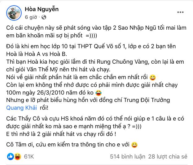 Hòa Minzy nói đạt giải nhất cuộc thi chạy mà sợ bị bóc phốt nói dối-3