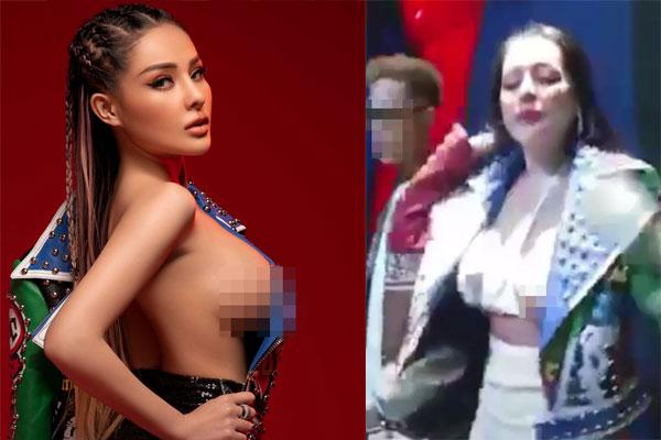 Nhảy quá sung, Ngân 98 văng hết bòng bưởi ra ngoài-4