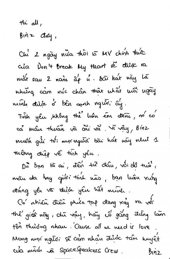 Binz viết thư tay gửi ai đó, lại còn tiết lộ sẽ kết hôn sớm thôi-3