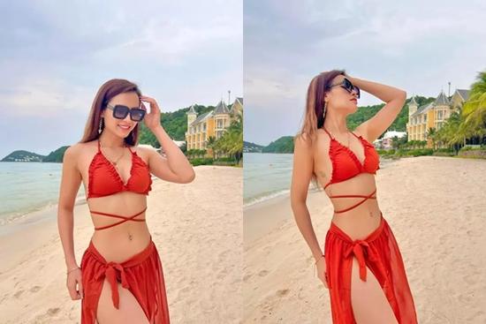 Giữa ồn ào bầu trước cưới, Phương Trinh Jolie diện bikini 'bé tí tẹo'