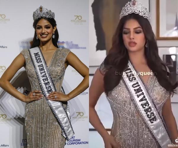 Mặc lại váy đăng quang, Miss Universe 2021 bung cả khóa vì đô vật-1