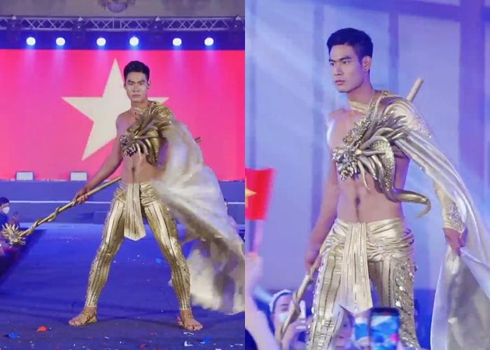 The representative of Vietnam showed off the national costume, revealing the third round of the Mister Global-1 final round