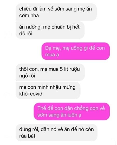 Con dâu khỏi Covid, hảo mẹ chồng mở tiệc rủ sang uống rượu-1