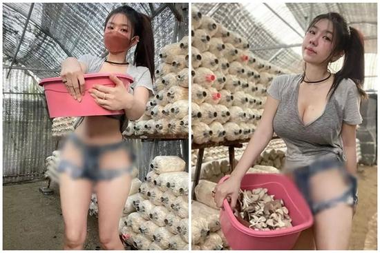 Gái xinh mặc quần khoét chỗ hiểm phản cảm thu hoạch nấm