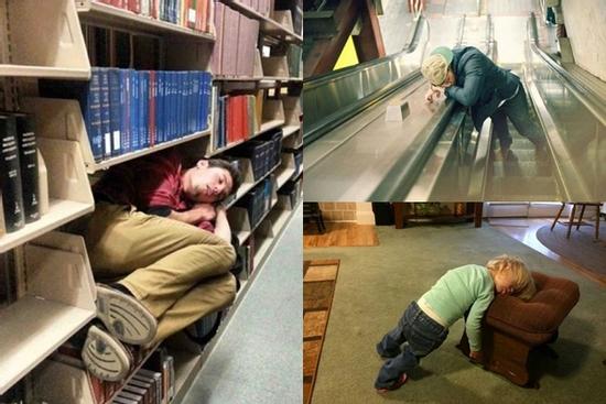 Những tư thế ngủ lạ lùng của các thánh 'nơi đâu cũng là giường'