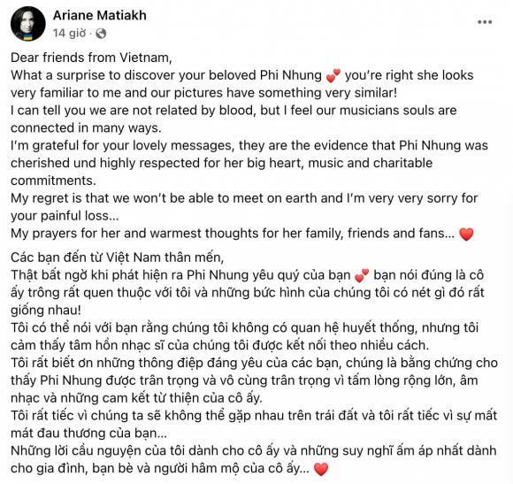 Nữ nhạc trưởng giống hệt Phi Nhung viết lời xúc động cho cố ca sĩ-5