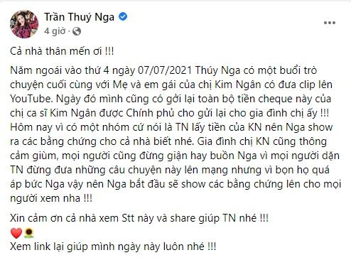 Thuy Nga countered after the news of Kim Ngan's appropriation of money-1