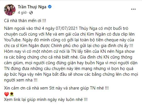 Thúy Nga phản pháo sau thông tin chiếm đoạt tiền của Kim Ngân-1