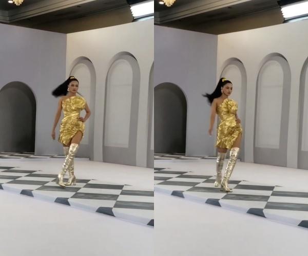 Huong Giang was criticized for being shy on the catwalk, just like Vu Thu Phuong-4