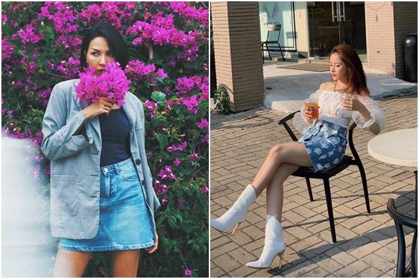 Mix clothes with beautiful jean skirts, don’t ask from Minh Hang, Chi Pu