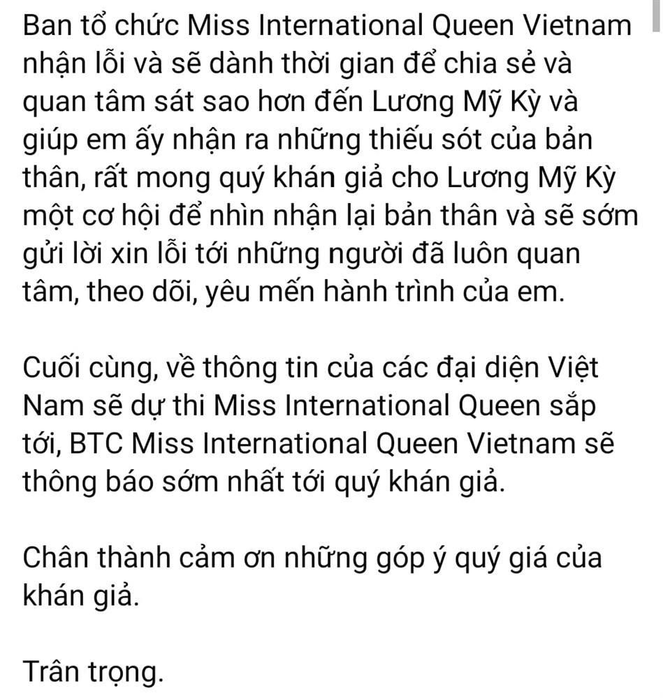 BTC phản hồi đề nghị truất ngôi Á hậu Lương Mỹ Kỳ-4