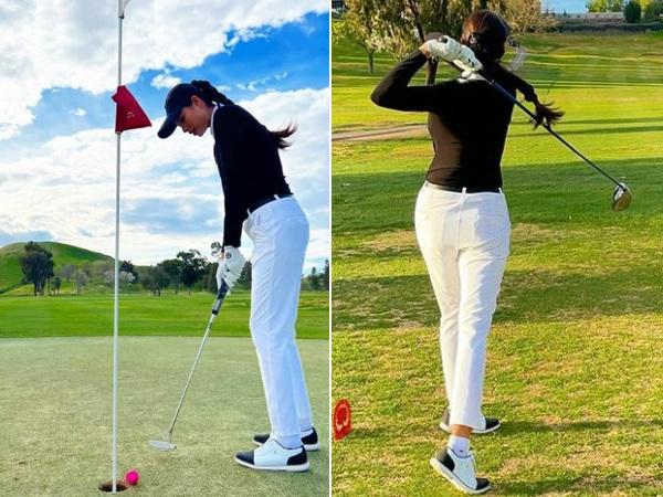 Phạm Hương hễ chơi golf là kín mít, khác hẳn dàn Hậu quê nhà-3