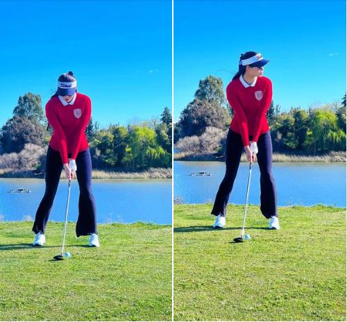 Phạm Hương hễ chơi golf là kín mít, khác hẳn dàn Hậu quê nhà-6