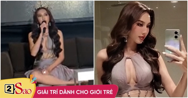 Miss Thuy Tien was criticized for her cross-legged posture