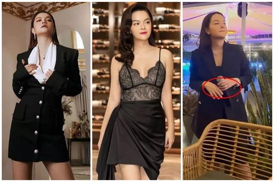 Chiêu diện đồ đen giấu bụng bầu to tướng của Phạm Quỳnh Anh