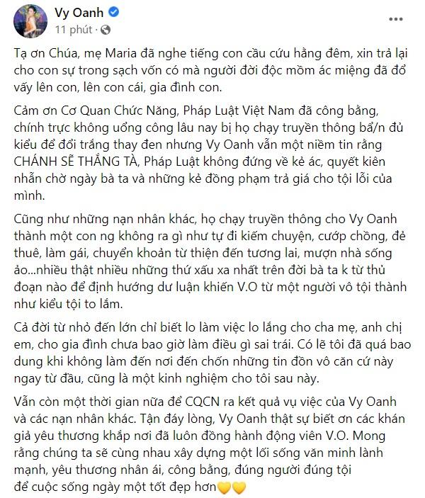 What did Cong Vinh, Dam Vinh Hung, Vy Oanh say when Phuong Hang was arrested?-3