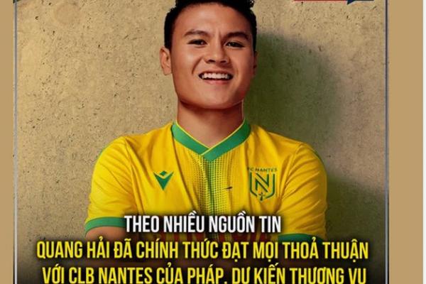 Rumor has it that Quang Hai has reached an agreement with Nantes, how true is it?