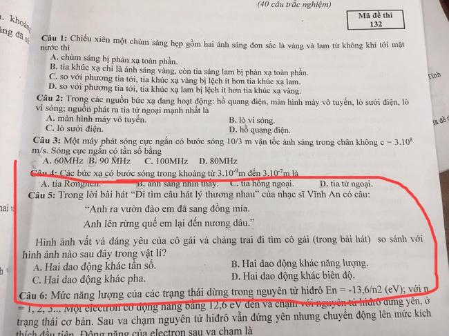 Đề Vật lý đưa bài hát cùng câu hỏi lạ, học sinh cầu cứu dân mạng-1