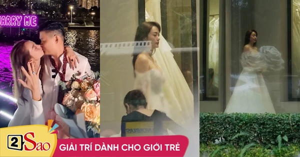 Minh Hang tries on a wedding dress, revealing the details of a person with money