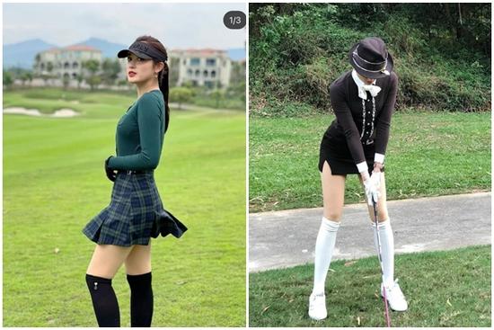 Huyền My bị anti 'dội bom' khi khoe ảnh váy ngắn cũn lên sân golf