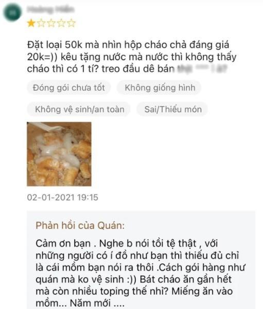 Being reviewed sweet porridge with main noodle flavor, the owner of the rib porridge restaurant replied: Goodbye-2
