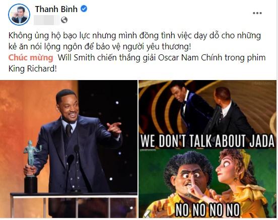 Bao nhiêu sao Việt vỗ tay cho cú tát đồng nghiệp của Will Smith?-4