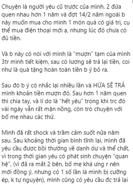 Chia tay đòi nợ 3 triệu từ bạn trai cũ, cô gái bị mắng sấp mặt-1