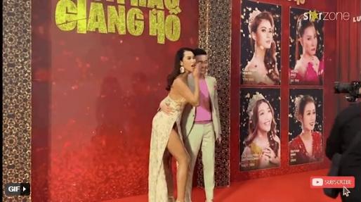 Hà Anh nhiều pha gây điếng người vì kiểu váy xẻ tà lộ vùng cấm-3