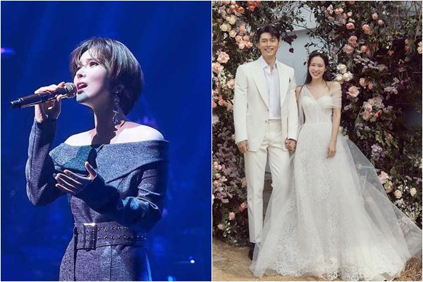 The identity of the female singer who sang carols at the wedding of Hyun Bin and Son Ye Jin