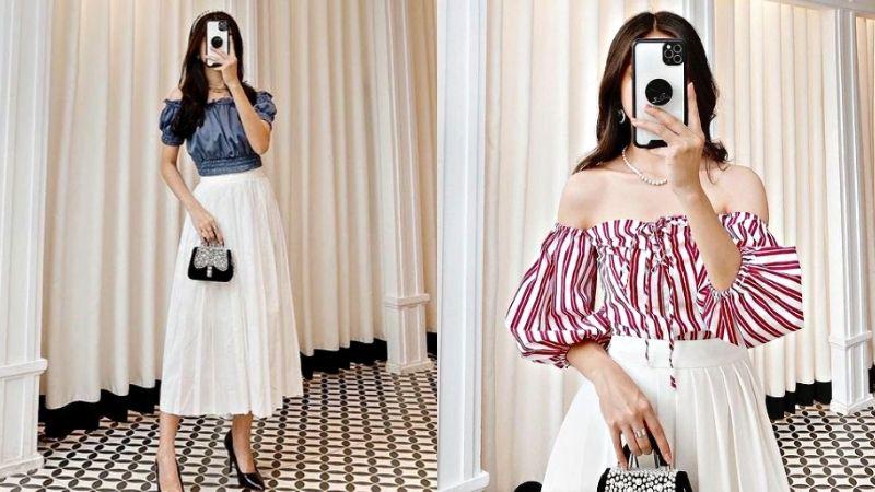 Tips for mixing clothes with white skirts from work to walking on the street-5