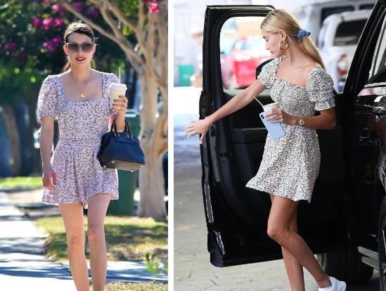 Hollywood beauties prefer feminine patterned dresses-5