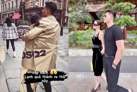 Lệ Quyên và bồ trẻ khoác chung áo, ôm ấp nhau trên phố