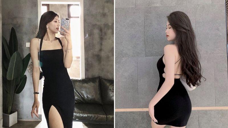 Đầm body gân tua rua cúp ống ngực sexy ngắn Dạo phố Đi chơi bar pub Váy đầm  Ôm body quây ngực Dáng ngắn Quyến rũ  Lazadavn