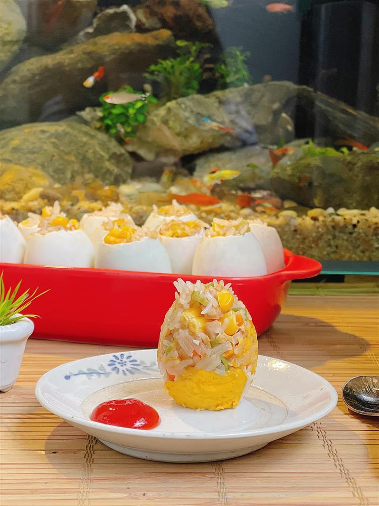 Cơm trộn nhồi trứng hấp kiểu lạ miệng, cả nhà không ngừng gắp-5