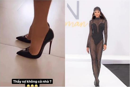 H'Hen Niê chia sẻ hình ảnh trên giày cao gót, ai nhìn cũng 'xanh mặt'
