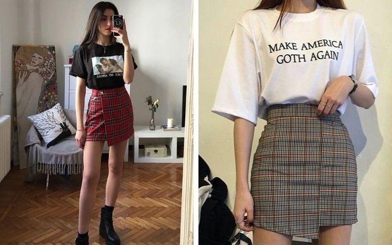 Tuyệt chiêu mix đồ với chân váy kẻ caro đẹp quanh năm-1