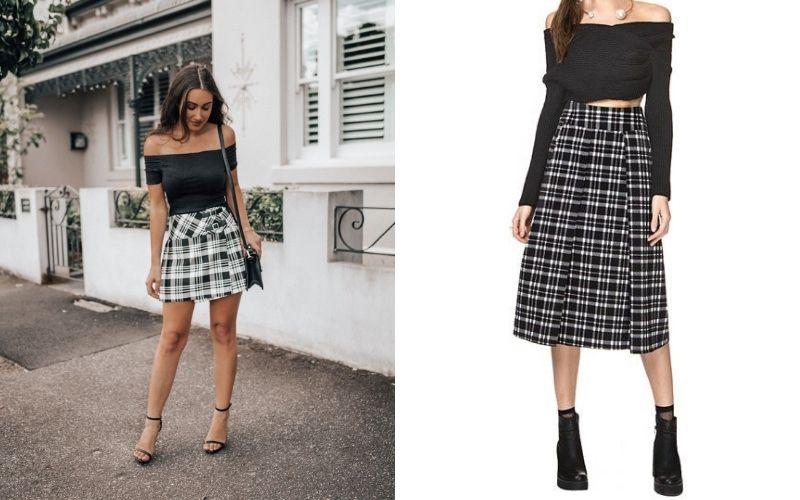 Tuyệt chiêu mix đồ với chân váy kẻ caro đẹp quanh năm-5