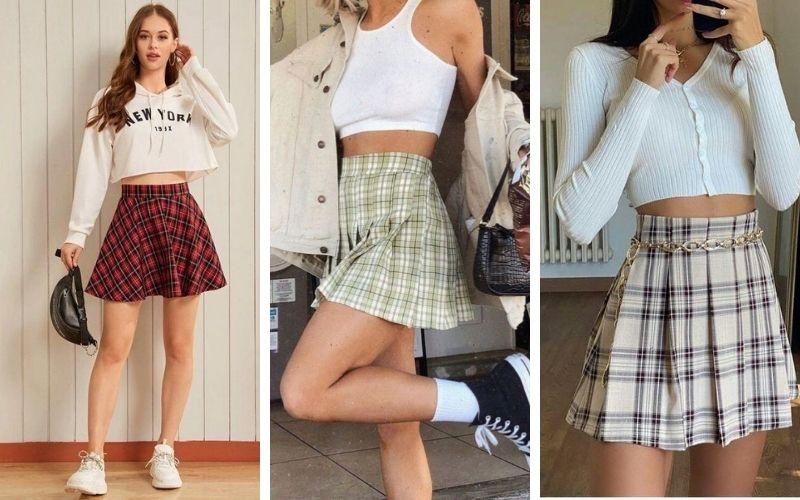 Tuyệt chiêu mix đồ với chân váy kẻ caro đẹp quanh năm-6
