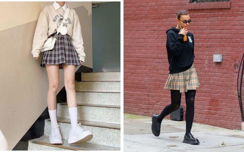 Tuyệt chiêu mix đồ với chân váy kẻ caro đẹp quanh năm-7