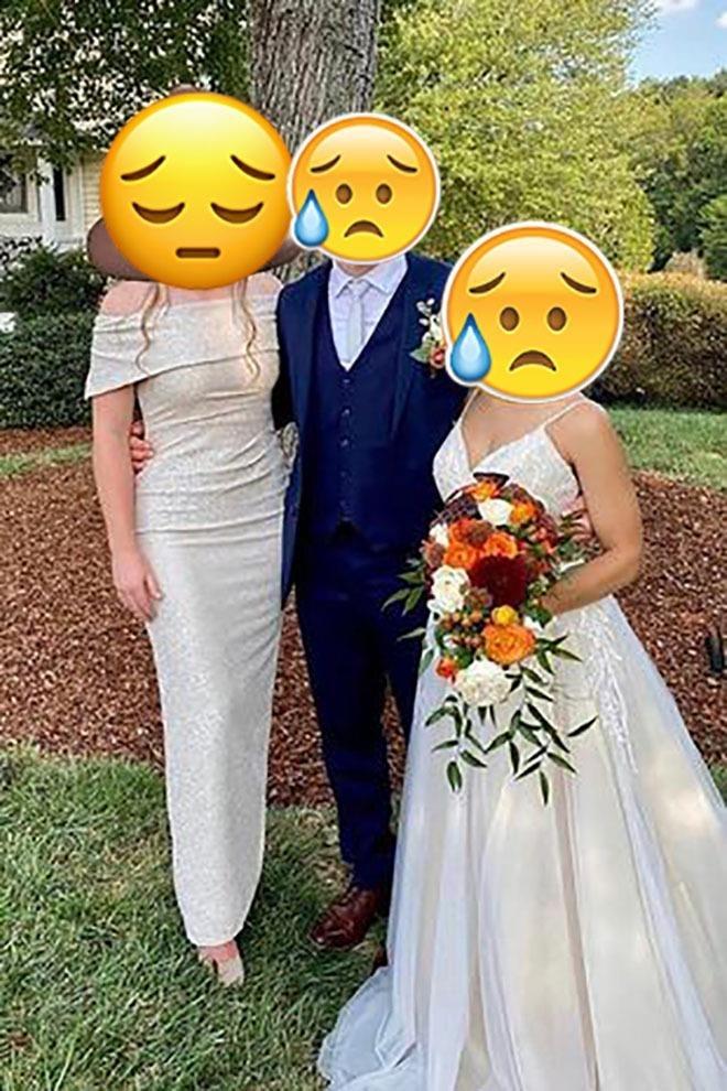 The bride was angry when she saw the dress her brother-in-law was wearing, confused in the photo taken together-1