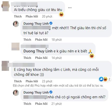 Dương Thùy Linh khoe chồng liền bị dọa có ngày tiểu tam nó cướp-5